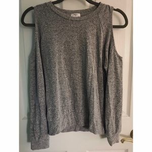 Forever 21 Grey Shoulder Cut Out Shirt
